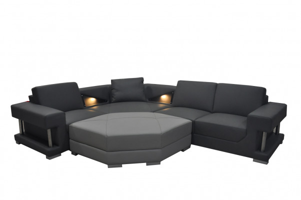 Wohnzimmer Textil Eckcouch Polster Couch Garnitur Eckgarnitur Sofa Couchen + USB