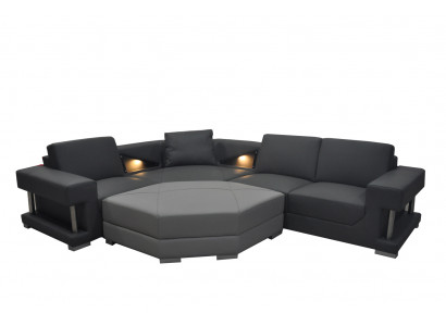 Wohnzimmer Textil Eckcouch Polster Couch Garnitur Eckgarnitur Sofa Couchen + USB