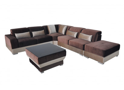 Eck Sofa Polster Couch Sitz Ecke Leder Garnitur Tisch Wohnlandschaft