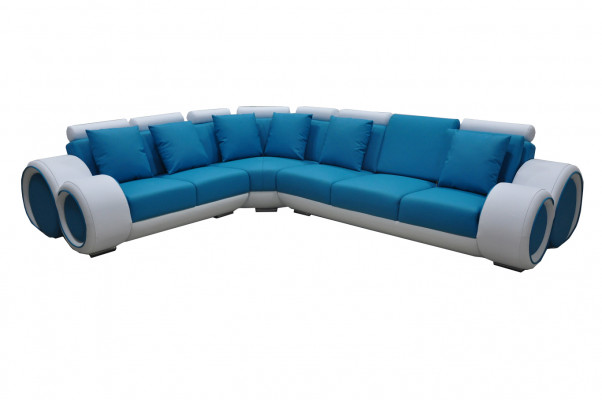 Design Leder Polster XXL Sitz Zimmer Eck Wohn Sofa Couch Designer