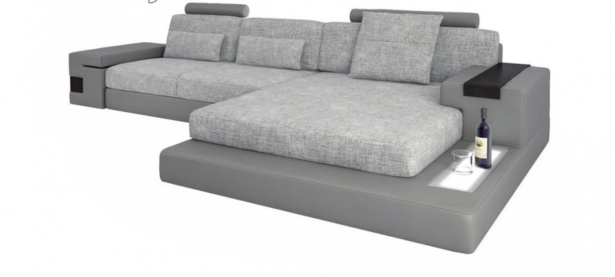 Design Ecksofa Leder L-Form Modern Style Couch Polstermöbel Wohnzimmer Neu