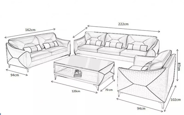 Sofagarnitur 321 Sitzer Set Design Sofa Couchen Couch Luxus Neu design Polster