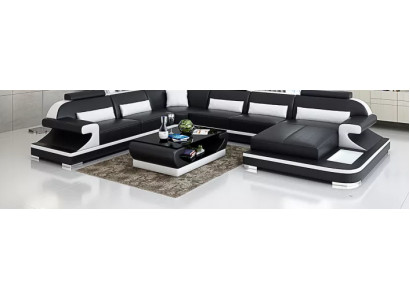 Wohnlandschaft Ecksofa UForm Modernes Sofa Ledersofa Eckgarnitur Polster Couchen