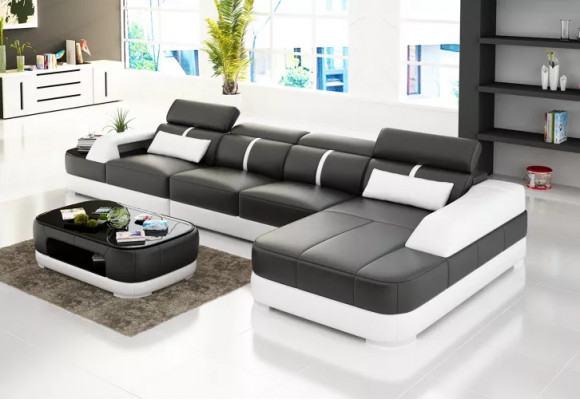 Design Ledergarnitur Wohnzimmer Eckcouch Ledercouch Sofa Polster Couchen Sofas