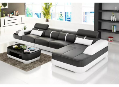 Design Ledergarnitur Wohnzimmer Eckcouch Ledercouch Sofa Polster Couchen Sofas