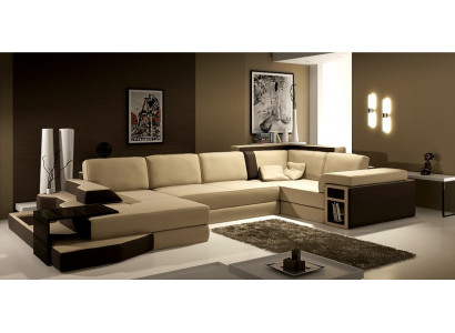 XXL Design Big Sofa +USB Ecksofa Couch Wohlandschaft U Form Leder Textil Ecke