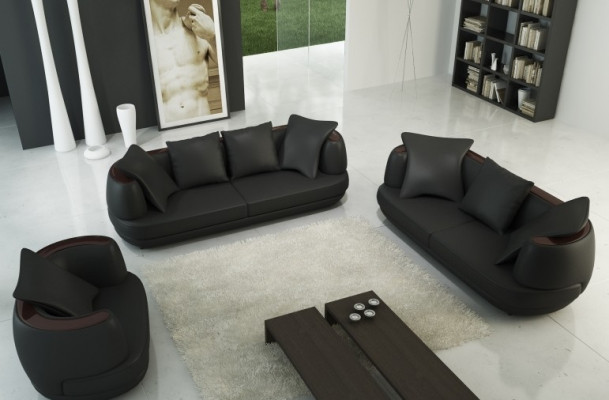 Sofagarnitur mit USB Couch Polster Leder Sofa 3+2+1 Klassische Couchen Sitz NEW