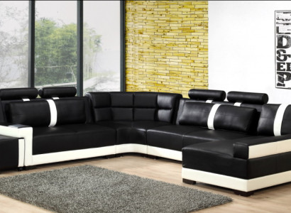  Ecksofa Wohnlandschaft + USB Polster Eckgarnitur Design Couch Moderne Leder Sofa