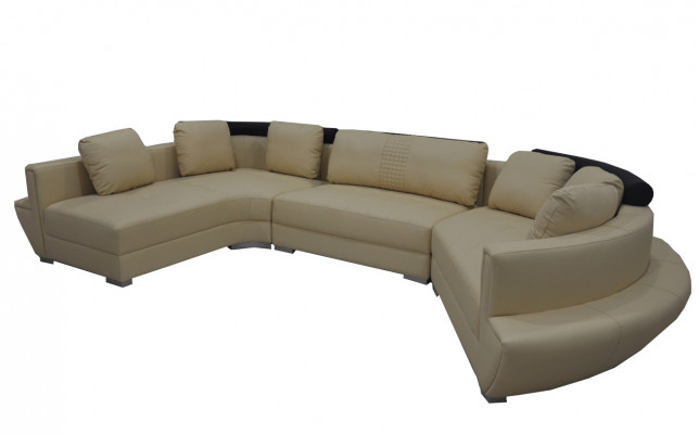 Runde Eck Sofa mit USB Couch Polster XXL Big Rund Couchen Wohnlandschaft U Form