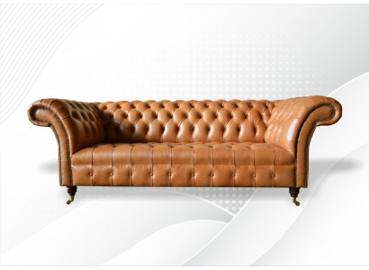 Chesterfield Design Luxus Polster Sofa Couch Sitz Textil Garnitur Leder