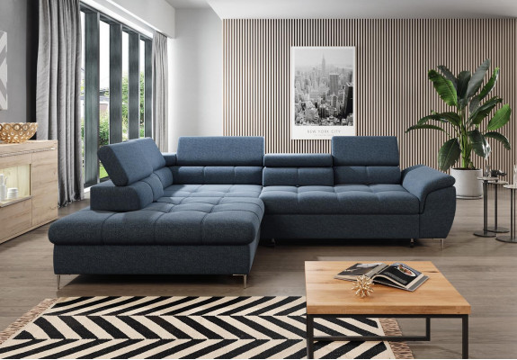 Schlafsofa Design Ecksofa L-form Bettfunktion Couch Textil Sofas Stoff Schlaf