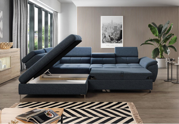 Schlafsofa Design Ecksofa L-form Bettfunktion Couch Textil Sofas Stoff Schlaf