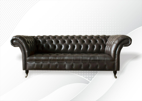 Chesterfield 3 Sitzer Modern Design Couchen Leder Sofa xxl Sitzmöbel Möbel Sofas