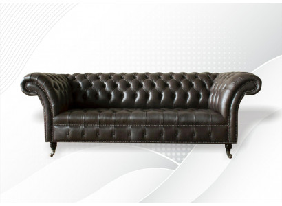 Chesterfield 3 Sitzer Modern Design Couchen Leder Sofa xxl Sitzmöbel Möbel Sofas