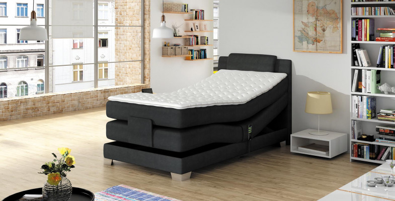 BOXSPRINGBETT DESIGN BETT TOPPER FEDERKERN POLSTERBETT 100 x 200 cm ELEKTRISCH