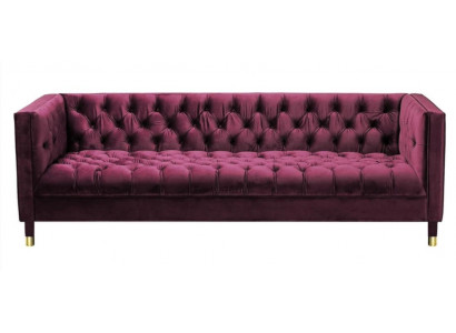 Burgund Dreisitzer Stoff Wohnzimmer Design Couchen Polster Sofa Chesterfield Neu