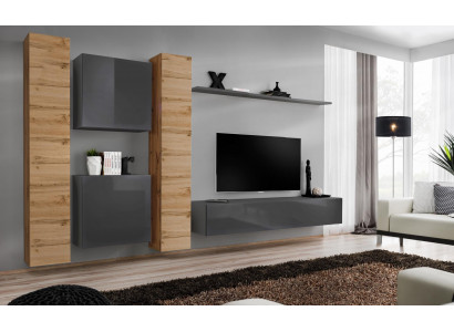 Designer Wohnwand Wand Regale Holzmöbel Wohnzimmer Luxus Holz Möbel Stil Modern