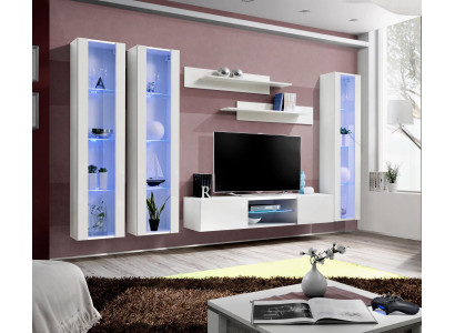 Wohnwand Wohnzimmer Stil Modern TV Ständer Sideboard Weiß Designer Einrichtung