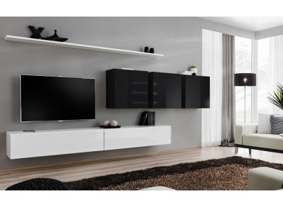 Weiß Wohnwand 2x TV-Ständer Sideboard Wohnzimmermöbel Wandschrank Designer