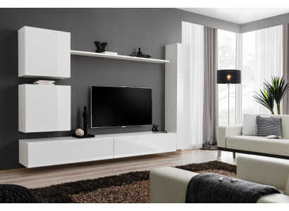 Weiß Luxus Wohnwand Wohnzimmer Möbel Designer TV-Ständer Wandregal Modernes Set