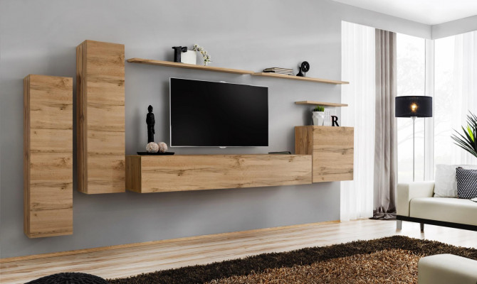 Braun Wohnwand Wohnzimmer Möbel Modern Wandregale Designer Stil Neu TV-Ständer