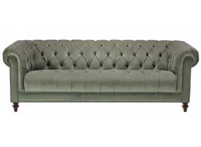 Salbeigrün Dreisitzer Stoff Wohnzimmer Design Polster Sofa Sofas Chesterfield