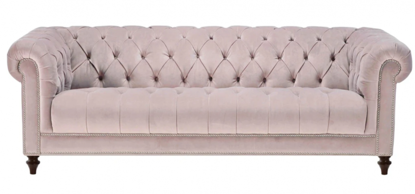 Chesterfield Altrosa Rosa Neu Dreisitzer Stoff Design Couchen Polster Sofa Sofas