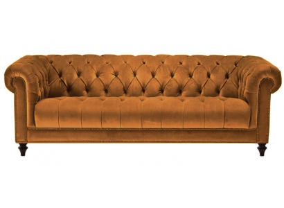 Chesterfield Original Samt Dreisitzer Stoff Design Couchen Polster Sofa Sofas