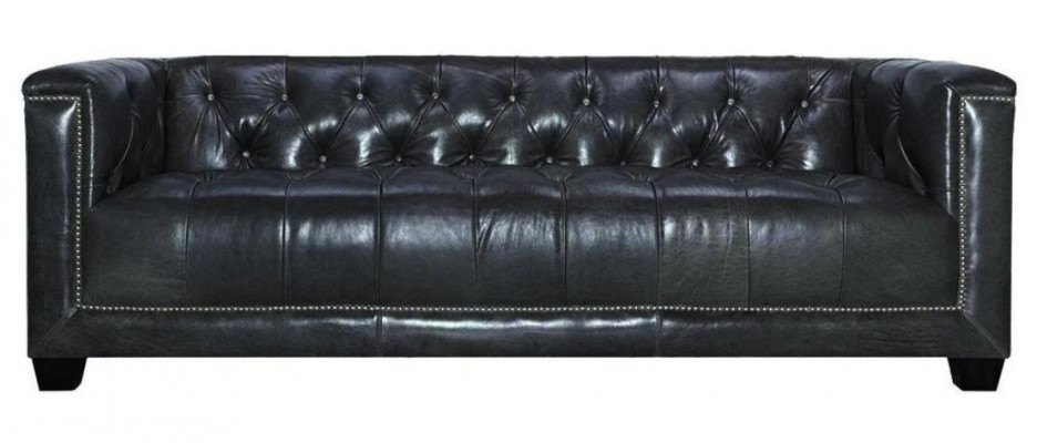 Braun Dreisitzer Leder Chesterfield Wohnzimmer Modern Design Couchen Sofa Neu