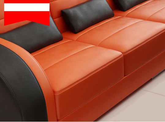 Big Couch Sofa Wohnlandschaft Polster Eck Leder Sofa Garnitur Couchen Bergamo