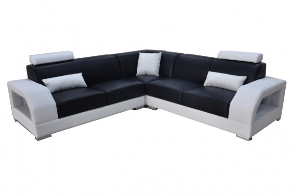 XXL Couch Ecksofa Leder Wohnlandschaft Garnitur Design Modern Sofa L-Form G8001B