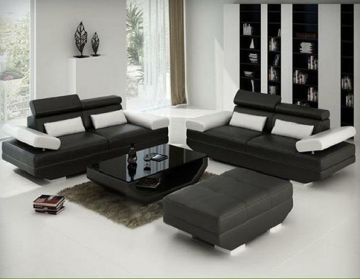 Wohnlandschaft Sofa Couch Sofagarnitur Polster Garnitur Leder AlfredD