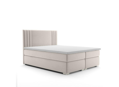 Boxspring Bett Hotel Doppel Bett Luxus Betten Polster Funktion Bettkasten Beige