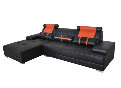 Design Leder Polster XXL Sitz Zimmer Wohn Sofa Couch Designer Eck