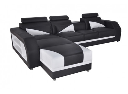 Design Leder Polster Sitz Zimmer Eck Wohn Sofa Couch Garnitur Designer