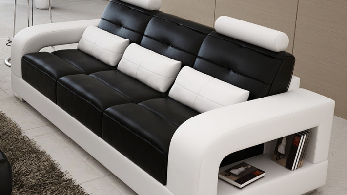 Ledersofa Couch Sofagarnitur 3+2+1 Sitzer Garnitur Design Modern Sofa mit USB