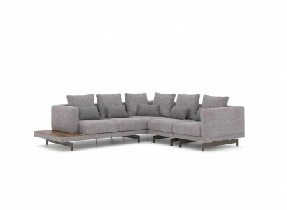  Sofa Couch L-Form Designer Grau Ecksofa Textil Luxus Wohnzimmer Einrichtung