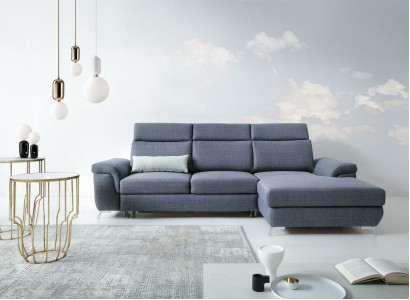 Wohnzimmer Textil L-Form Sofas Grau NEU Ecksofa Couch Polstermöbel