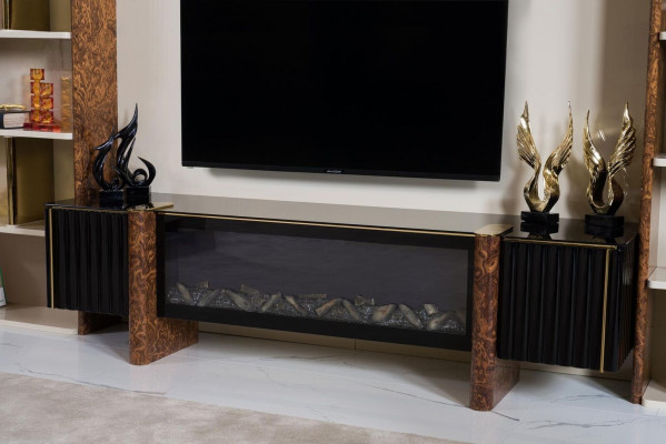 Wohnwände tv Wand Holz Modern Stil Regal Wohnzimmer Möbel Schrank rtv Ständer