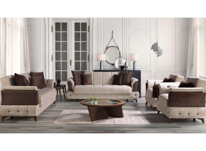 Modern Sofagarnitur Sessel Textil Sofa Luxus Komplett Luxus 3+2+1+1 Sitzer