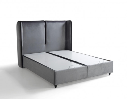 Bett Design Betten Luxus Boxspring Polster Schlafzimmer Möbel Neu Modern Silber