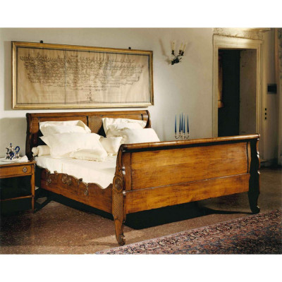 Bett Betten Doppelbett Schlafzimmer Holz Polster Braun Doppelbetten Neu