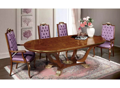 Esstisch 4x Stühle Klassische Esszimmer Garnitur 5tlg. Set Oval Tisch