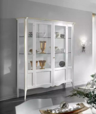 Vitrine Italienische Luxus Wohnzimmer Möbel Schrank Klassisch Stil Holz