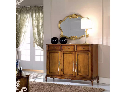 Sideboard brauner Holzschrank klassischer Stil Wohnzimmer Kommode Kommoden