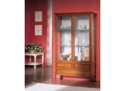 Klassische Vitrine Schrank Wohnzimmer Vitrinenschrank Italien Möbel Neu