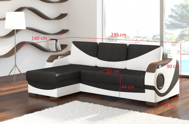 Design Ecksofa Perto Bettfunktion Couch Polster Textil Sofas Couchen Schlaf