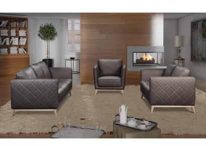 Sofagarnitur Set 3+1 Sitzer Leder Couchen Sofa Polster Garnitur Sofas