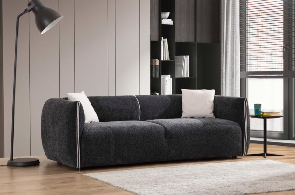 Sofa 3 Sitzer Luxus Wohnzimmer Möbel Stoff Couchen Dreisitzer grau Neu