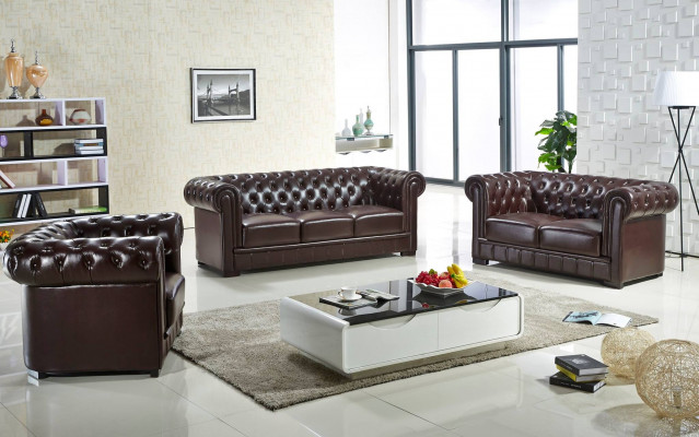 Chesterfield Sessel Fernseh Couch 1 Sitzer Sofa Leder Couchen Polster